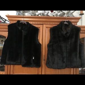 Faux fur jackets. One black one brown. 30$ each.